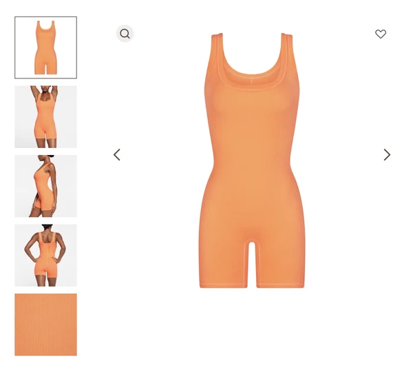 COTTON RIB ONESIE | APRICOT
