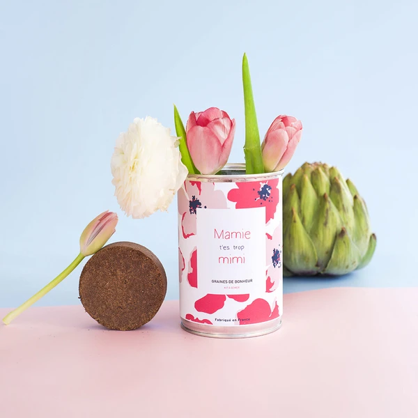 Kit à semer "Mamie t'es trop mimi" fabriqué en France