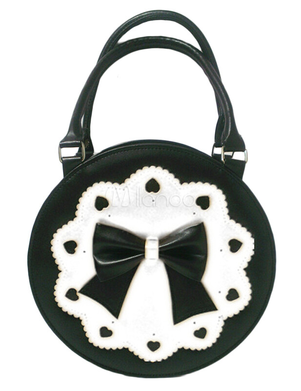  Lolitashow Sac Lolita rond avec noeud en PU
