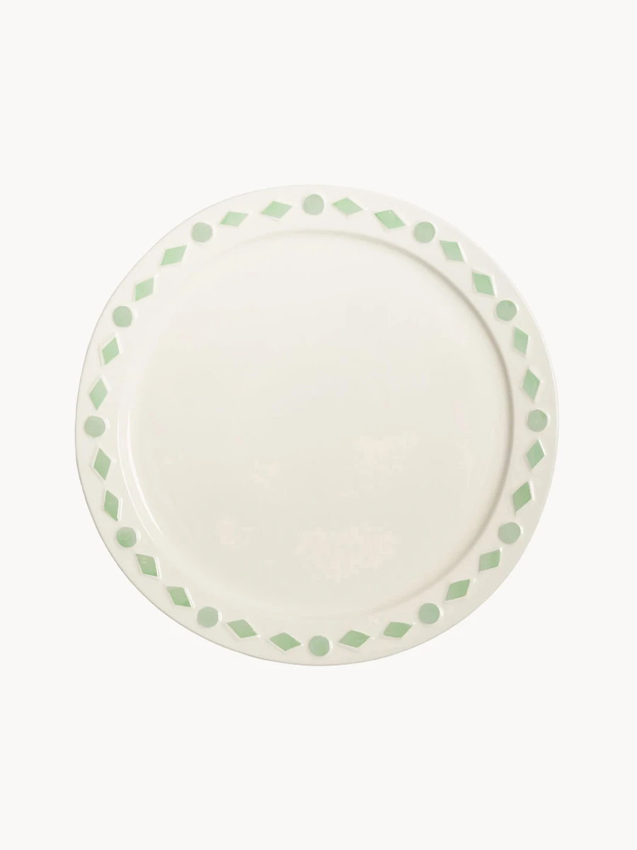 Assiettes plates artisanales Folk, 2 pièces