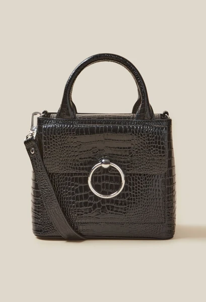 Sac Anouck cuir texturé noir