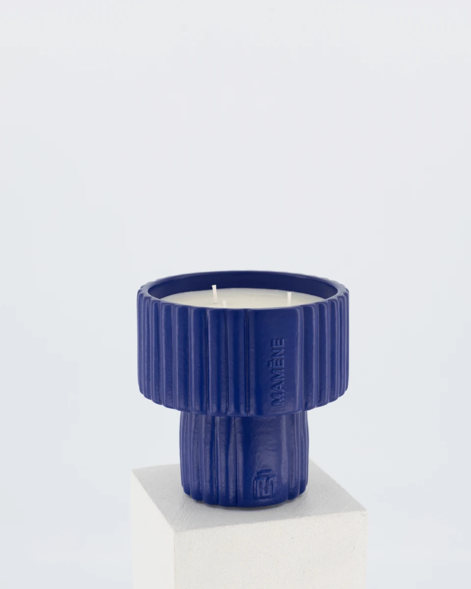 Bougie Podium Medium Bleu Cobalt SIMONE