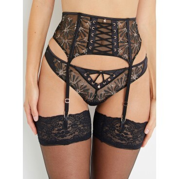 PIMPRENEL Serre-taille tulle brode noir | RougeGorge
