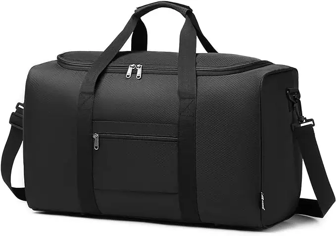 Kono Sac de Voyage Portatif Bagage Cabine d'épaule de à Main Sac Grand Léger Sac de Sport Weekender pour Homme et Femme 31L, Noir, Noir, 53x30x20cm