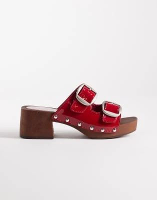 Glamorous - Sabots en suédine - Rouge