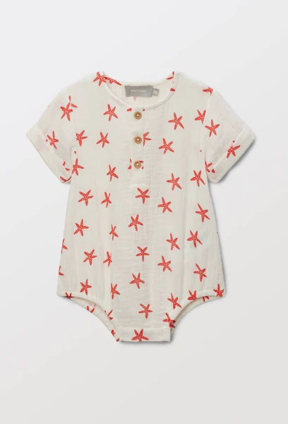 Barboteuse manches courtes imprimée - 3 mois