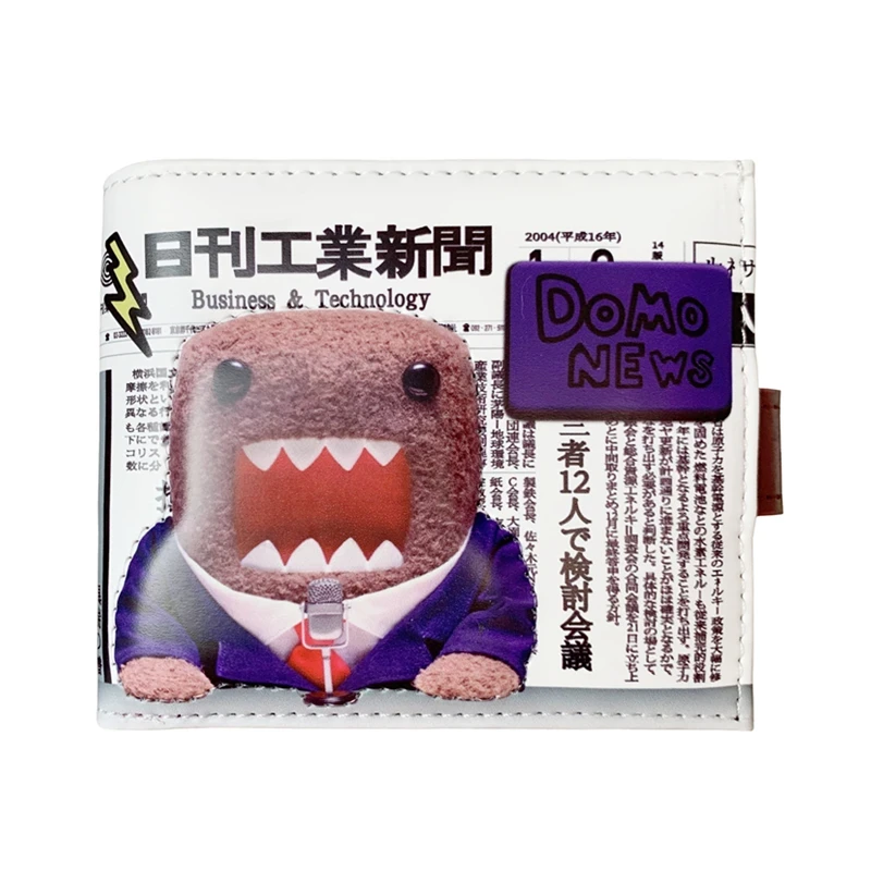 Mignon Domo Kun portefeuille sac à main en cuir petits portefeuilles courts pour femmes hommes dessin animé 3D Kawaii sacs à main pinces à billets sac