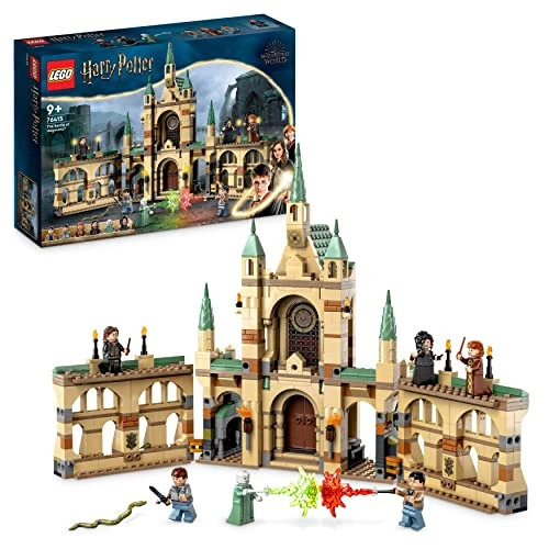 LEGO Harry Potter La Bataille de Poudlard, Jouet Château avec Minifigurines de Voldemort, Molly Weasley, Bellatrix Lestrange et l'Épée de Gryffondor - Set Les Reliques de la Mort Partie 2 76415