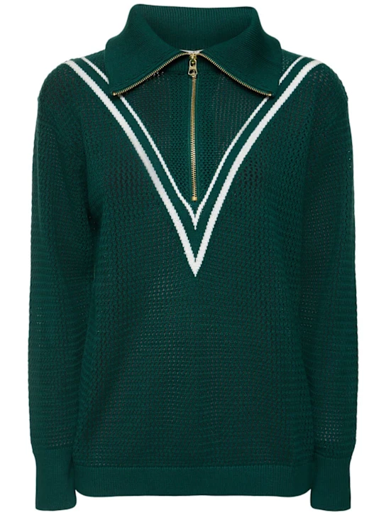 Pull-over à demi-zippé en coton club savannah - Varley - Femme | Luisaviaroma
