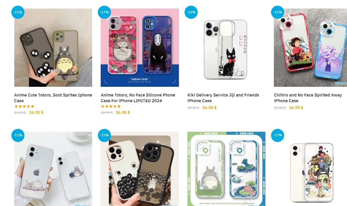 Studio Ghibli Phone Case, Totoro, No Face, Calcifer,Howl's Moving Castle