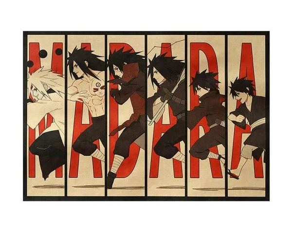 Saicowordist Poster Naruto 50,8 x 35,6 cm Anime Papier Kraft Peintures décoratives pour maison Dortoir (Uchiha Madara)381
