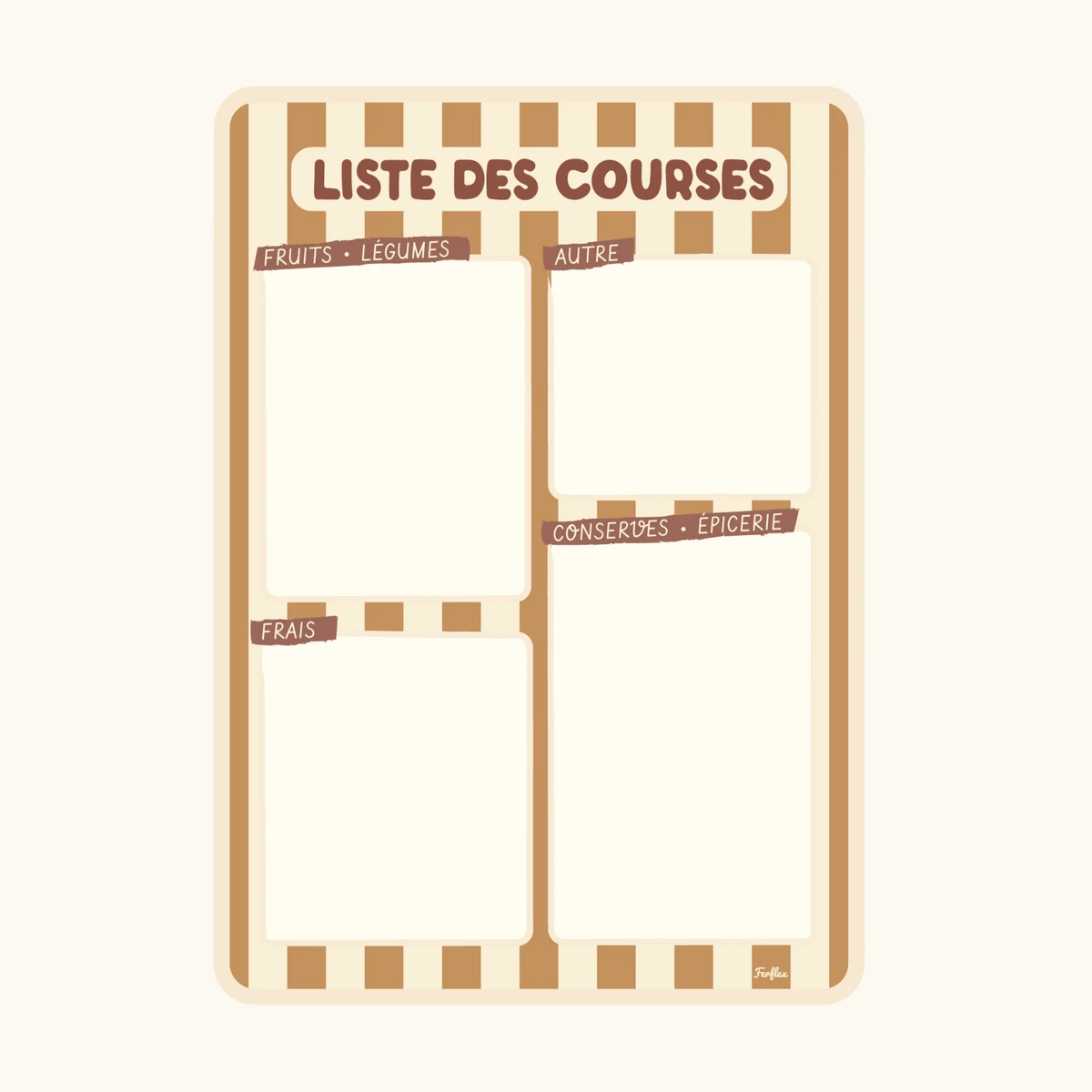 Liste de courses magnétique Rayures