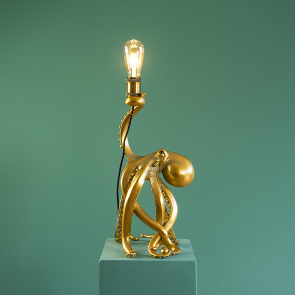 Table Lamp Otto Octopus, gold, polyresin pour acrocher au plafont 