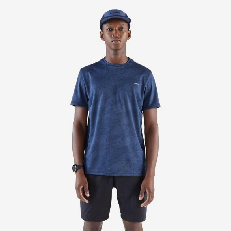 T-shirt running respirant Homme, Kiprun Run 500 bleu noir