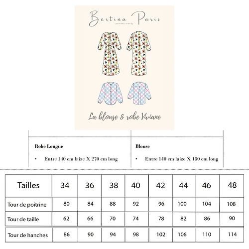 PATRON DE COUTURE BLOUSE et ROBE VIVIANE