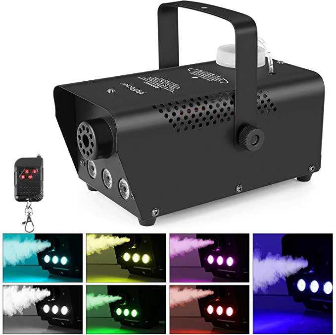 Machine à Fumée 500W RGB LED Avec Télécommande - Brouillard Portable Halloween Noël Fête DJ