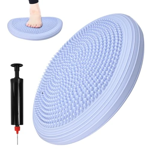 FuxFuis Coussin de Yoga Gonflable, Coussin d'Équilibre Gonflable, Coussin Equilibre Proprioception, Coussin Salle de Sport, Coussin de Sport, Coussin Picot Chaise avec 1 Pompe pour Fitness, Pilates