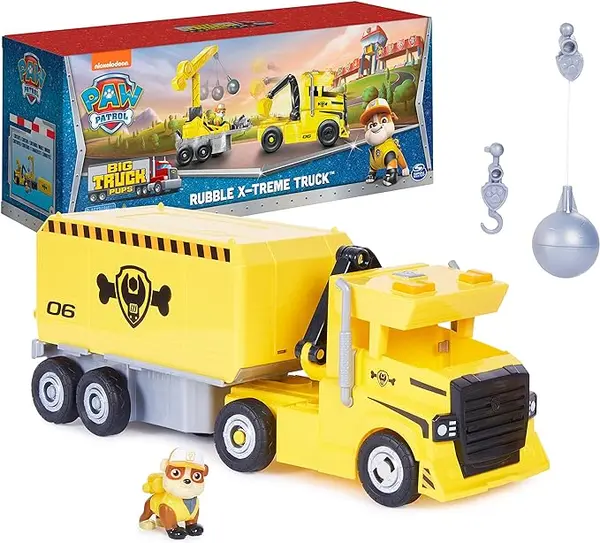 PAT' PATROUILLE BIG TRUCK PUPS - MEGA CAMION DE RUBEN - Rejoins Pat' Patrouille Mission Camion avec Figurine Ruben & Véhicule Géant - Accessoires - Paw Patrol - Jouet Enfant 3 Ans +