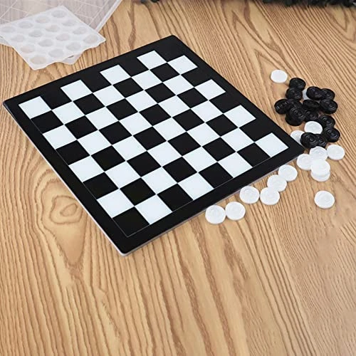 Xiaoxin Moules Checker pour résine, Jeu Dames en résine Moule Moule en résine Silicone, Moules époxy en Cristal Dames Flexibles pour Enfant, Adulte, Famille, Bricolage
