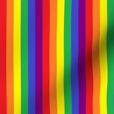 Rainbow Pride Stripes 1/2 inch Fabric | Spoonflower