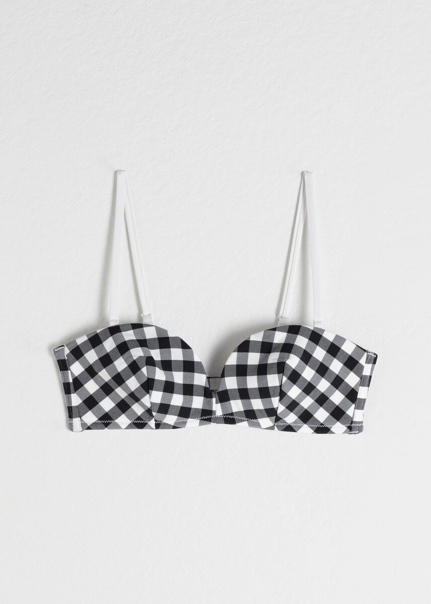 Sweetheart Gingham Bandeau Bikini Top