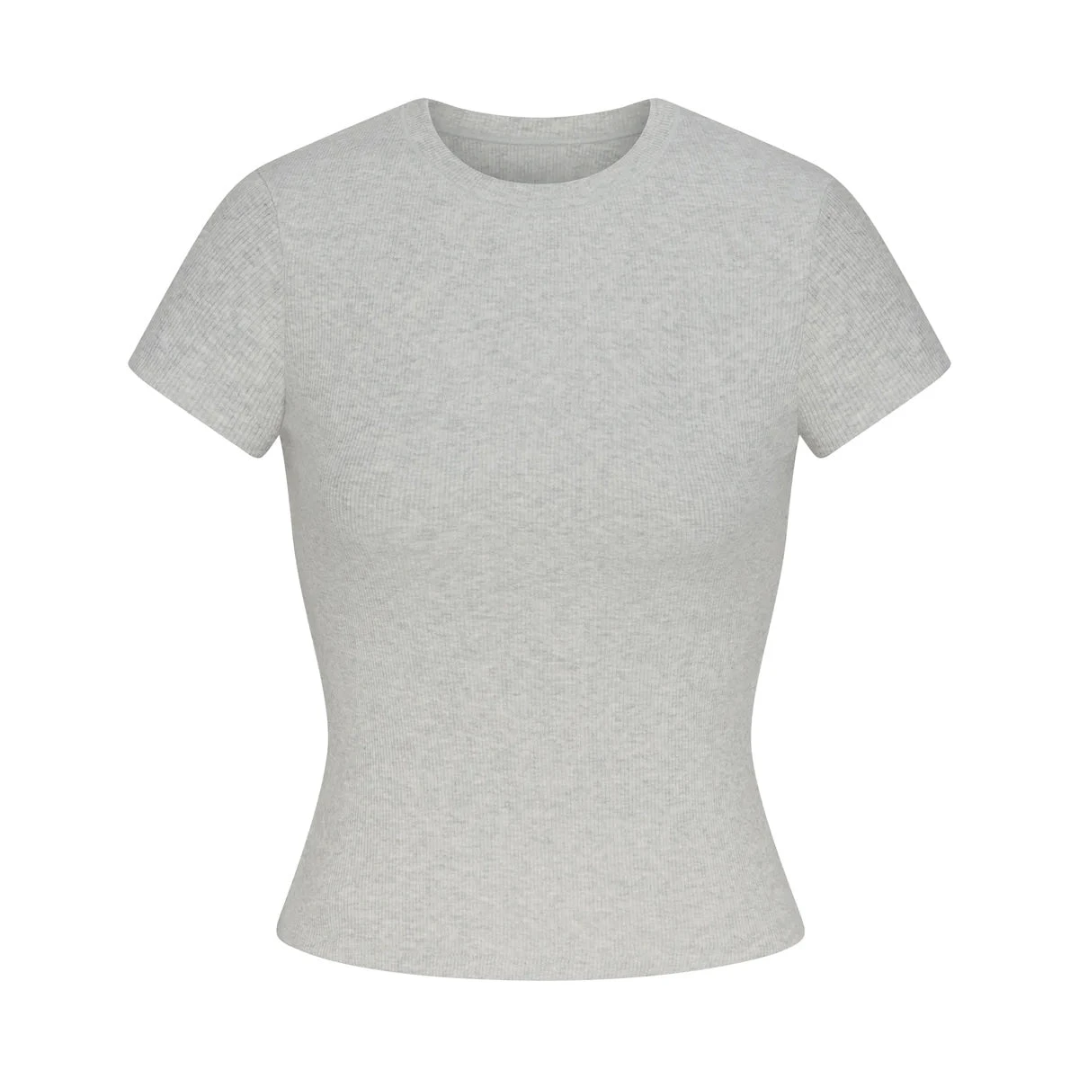 COTTON RIB T-SHIRT | LIGHT HEATHER GREY