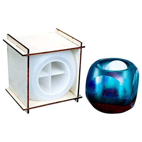 KyeeaDIY Moule en Résine pour Pot de Fleur, Box Moule en Silicone en Résine époxy pour la Plantation de Fleurs Succulentes Béton Moules à Couler Bricolage Porte-Stylo Boîte de Rangement