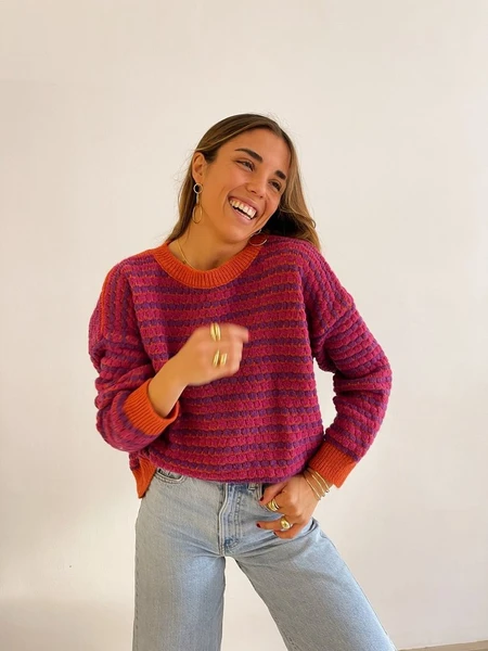 Pull Cler - Orange & Lilas