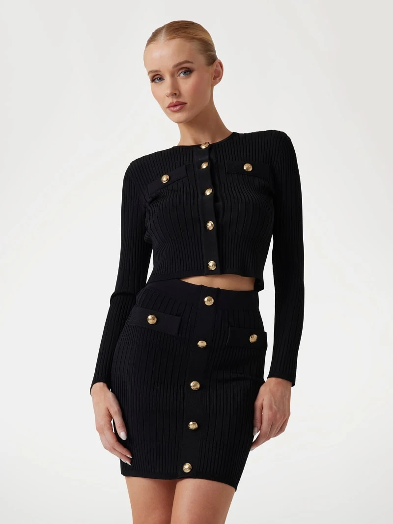 Cardigan court maille côtelée Marciano