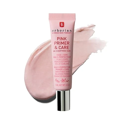 Erborian - Pink Primer &amp; Care - Base de Maquillage Éclat et Soin Hydratant Lissant 2 en 1 - Aide à la Tenue et l'Application du Maquillage - Soin Coréen - 15 ml