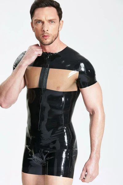 Combinaison de surf à manches courtes et jambes courtes en latex pour homme