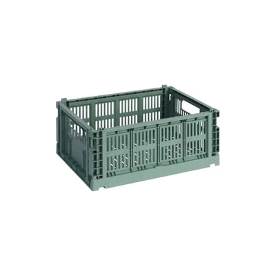 Panier Colour Crate plastique vert Medium / 26,5 x 34,5 cm - Recyclé - Hay