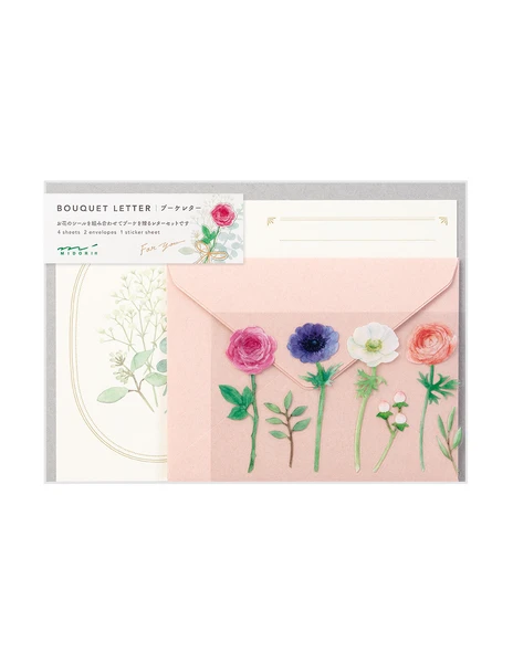 Set de correspondance - Bouquet Rose - Midori