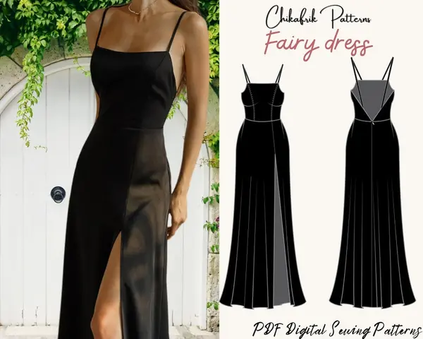 Patron de robe fendue | patron de robe de bal | patron de couture de robe de soirée | patron de robe maxi dos ouvert | 10 tailles | patron de couture pdf