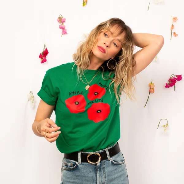 T-shirt Vert Coquelicot