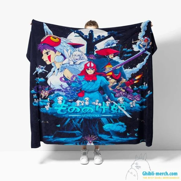 Princess Mononoke Blanket Fleece New Arrivals 2024 | Ghibli Merch Store