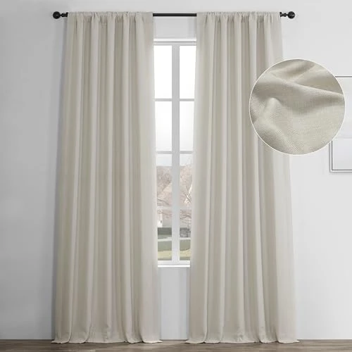 HPD Half Price Drapes | Faux Linen Curtains for Living Room (1 Panel) - 50W X 96L