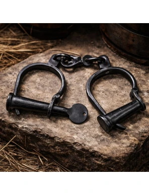 Menottes en Fer Forgé – Finition Antique Noire – Style Médiéval