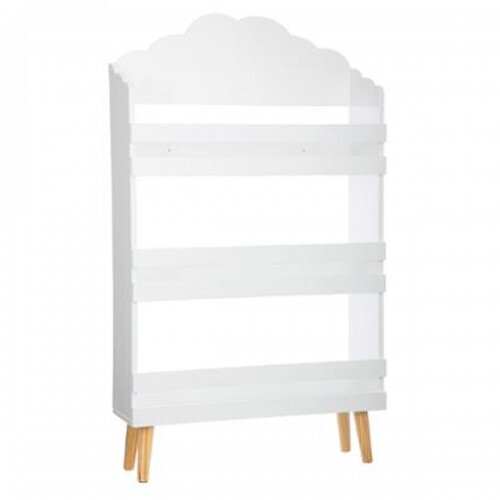 Bibliothèque blanche avec 3 étages en MDF et bois Nuage