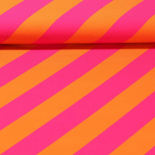 Jersey bio - Hamburger Liebe Impression digitale Stripemania Orange Fuchsia
