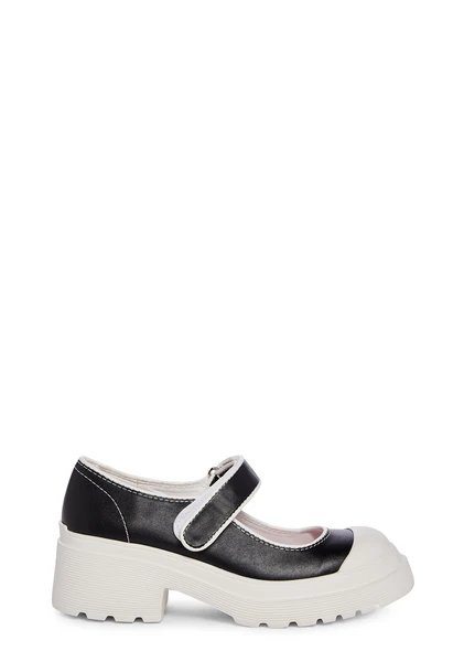 Sugar Thrillz Vegan Leather Platform Mary Janes School Prep - Black