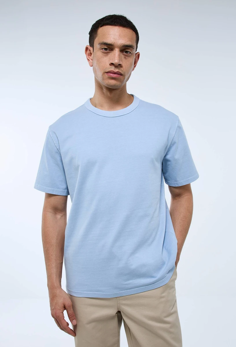 T-shirt manches courtes en coton BIO GOTS BLEU CLAIR pour homme MONOPRIX