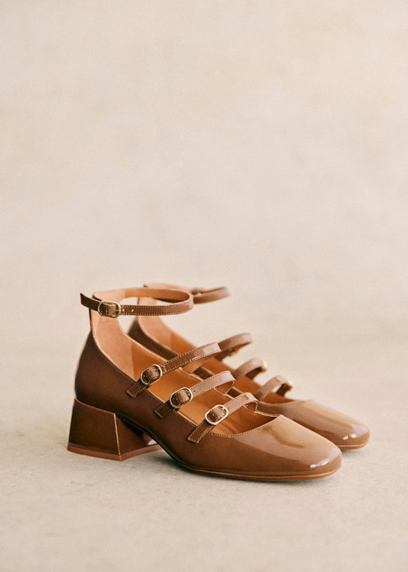 Noémie Chaussures Sezane Dorees Babies Elodie Taupe Vernis