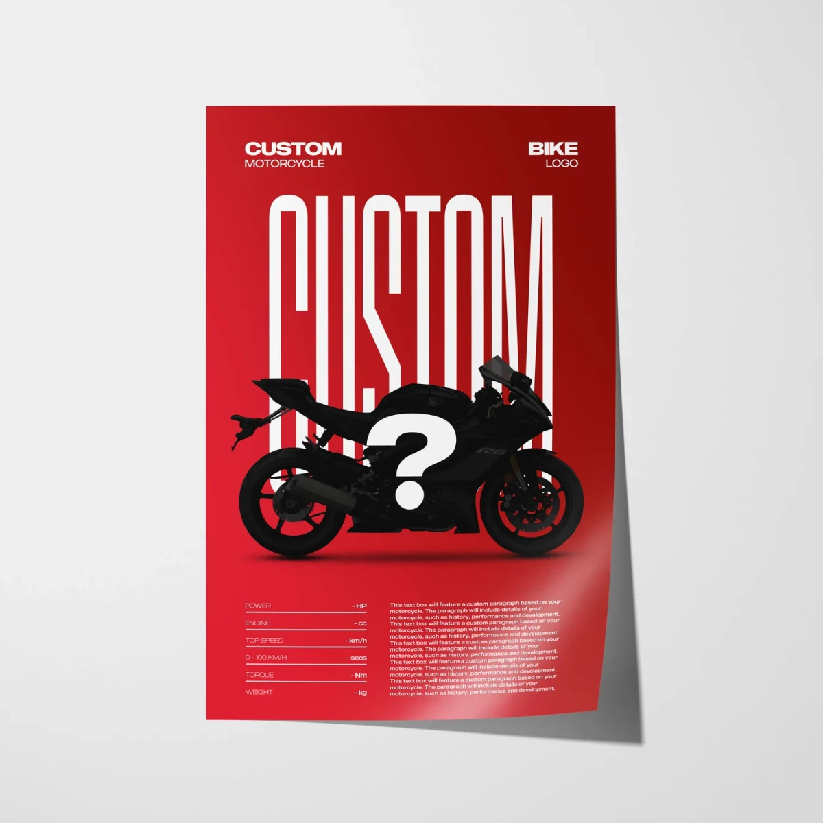 Editorial Custom Motorcycle Poster – Artist Handmade