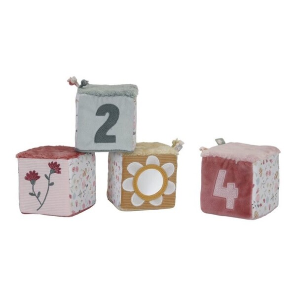 Lot de 4 cubes | Fleurs et papillons - Little Dutch