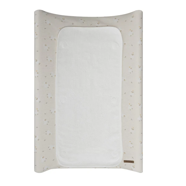 Housse de matelas à langer imprimé moutons La Vie à la Ferme beige