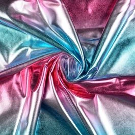 Tissu jersey brillant dégradée rose bleu
