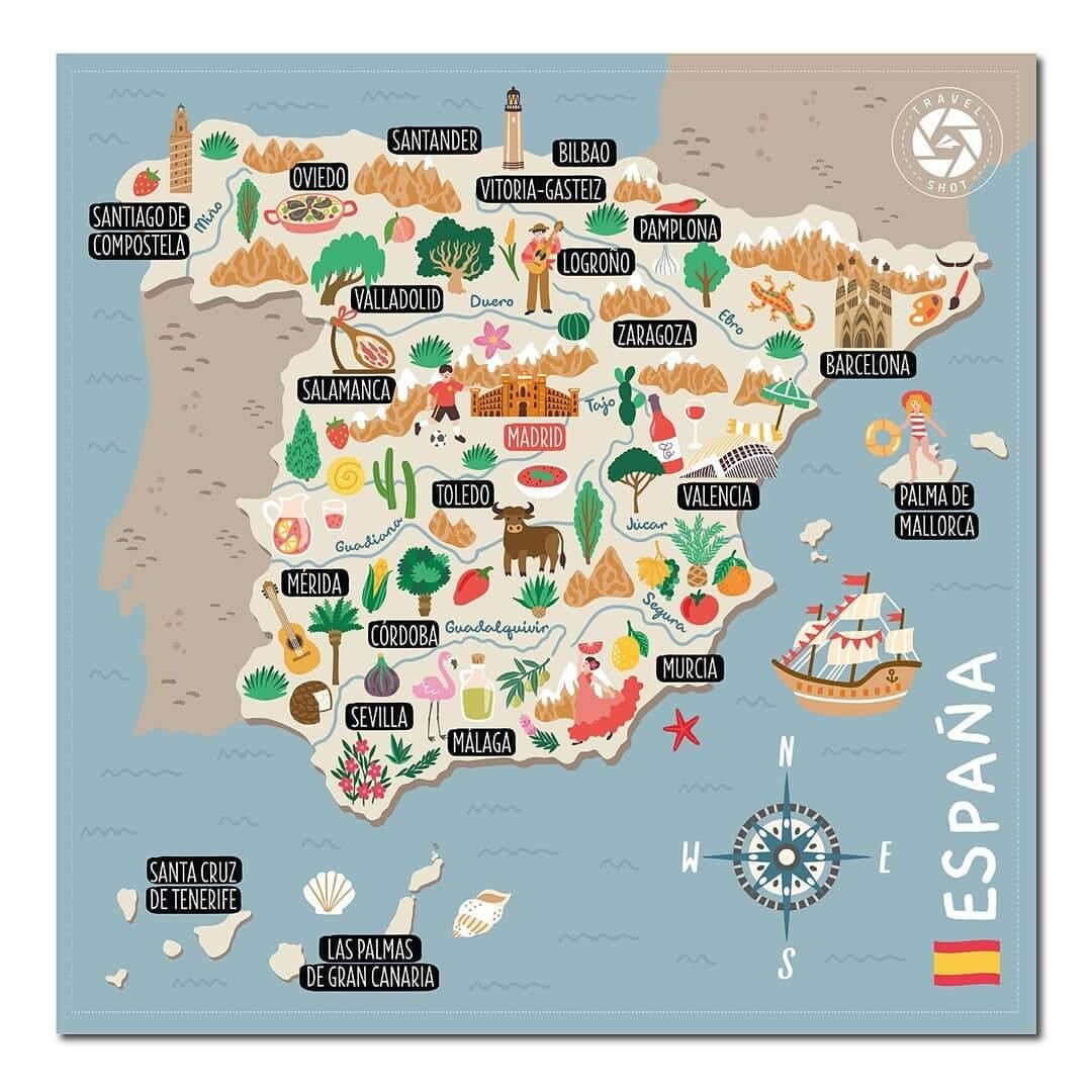 Travelshot - Mapa de España Viajero (Lámina)