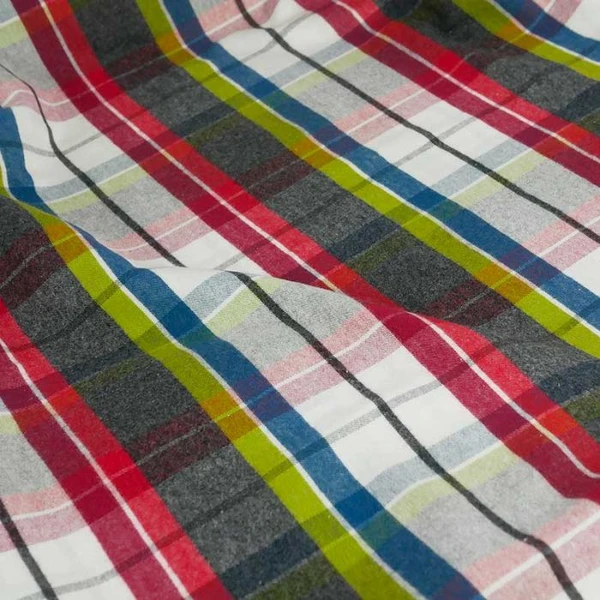 Tissu flanelle coton tartan haute couture - multicolore