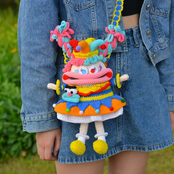 Circus Splendor: Whimsical Christmas Crossbody Adventure|handmade crocheted crossbody bag|Halloween costume|Christmas gift|gift for daughter